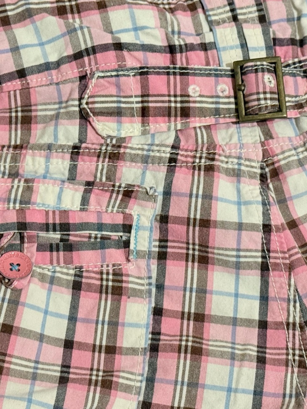 American Eagle Outfitters Pink Plaid Cotton Shorts - Picture 6 of 7